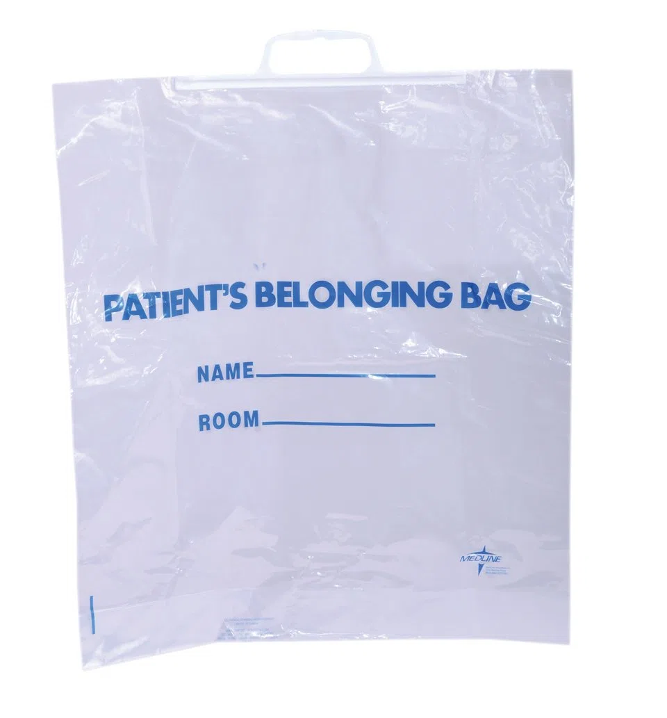 Medline NON02634015 Lot de 250 sacs pour patients avec poignée rigide Transparent